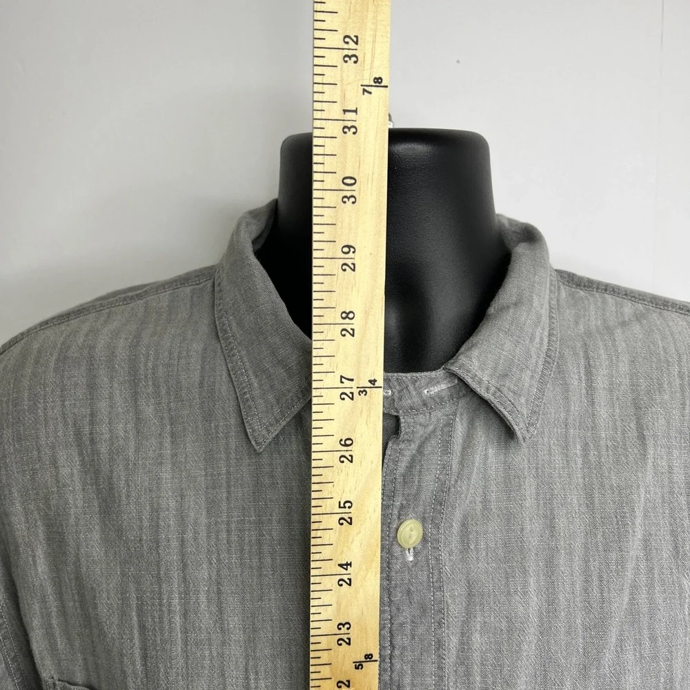 J.Crew Tailored Fit Men's Size XL Solid Gray Cotton Long Sleeve Casual Shirt‎